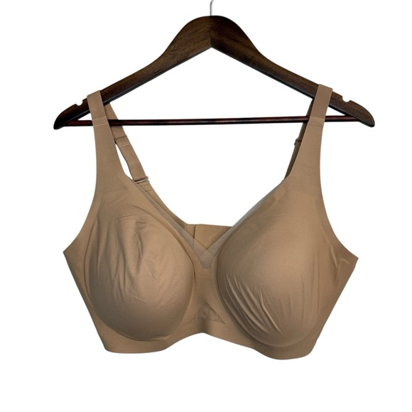 Honeylove crossover bra women's 40DD nude full coverage wireless stretch smooth - Picture 1 of 9